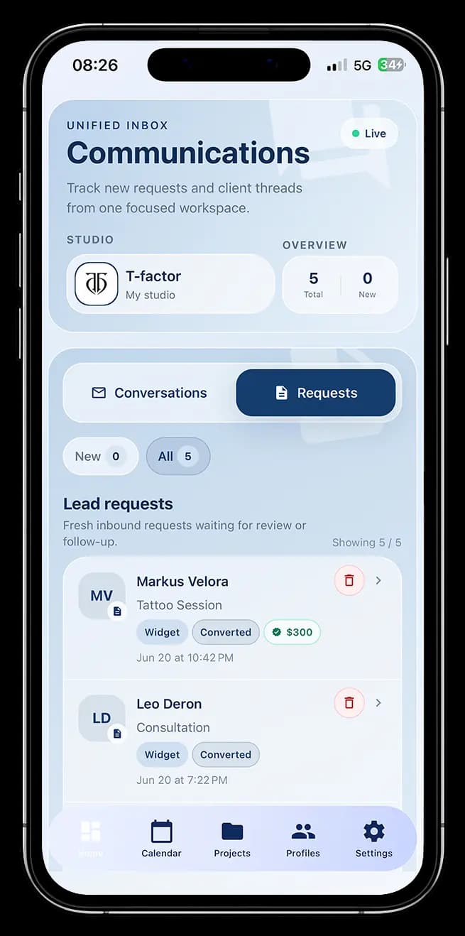 InkLinka mobile client conversation inbox