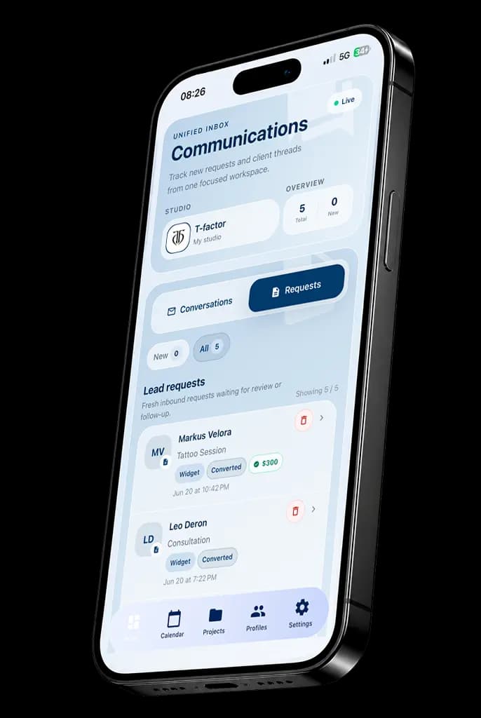 Mobile InkLinka-Ansicht für Kommunikation und Anfragen