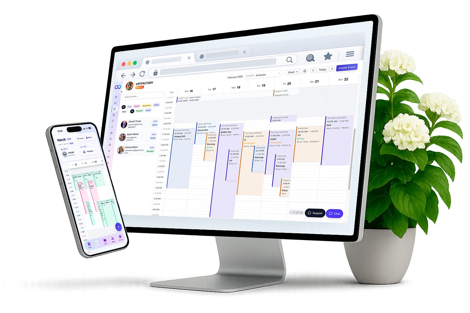 InkLinka Dashboard - Laptop and Mobile View showing responsive design